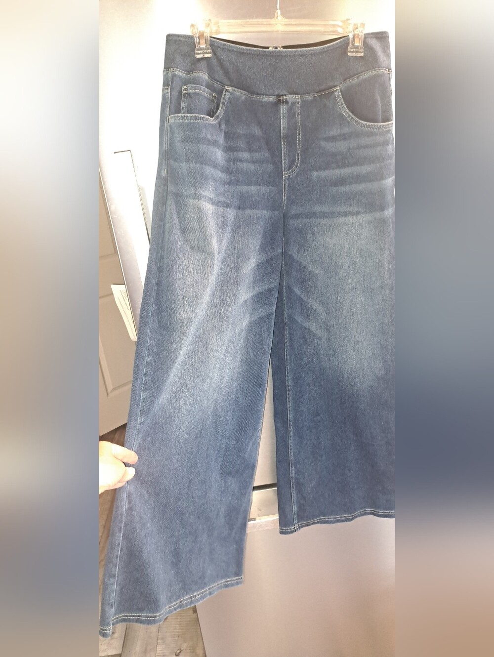 Halara Flex High Waisted Wide Leg Flowy Washed Look Casual Jeans Size LP